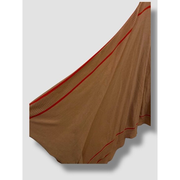 Susana Monaco Womens Beige Orange Trim Pullover Poncho Sweater One Size O/S - Picture 3 of 5